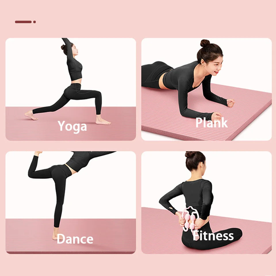 8mm NBR yoga mat anti slip thickened style for beginners, home yoga mat for sports, dance, fitness floor mat equipment