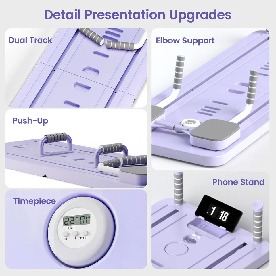 Ab Core Trainer Abdominal Exercise Fitness Board Multifunctional Abs Workout Equipment with Resistance Bands For Home Office